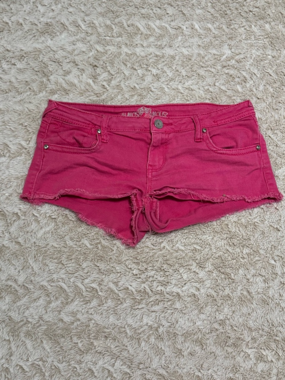 2000s Almost Famous hot pink denim mini shorts
